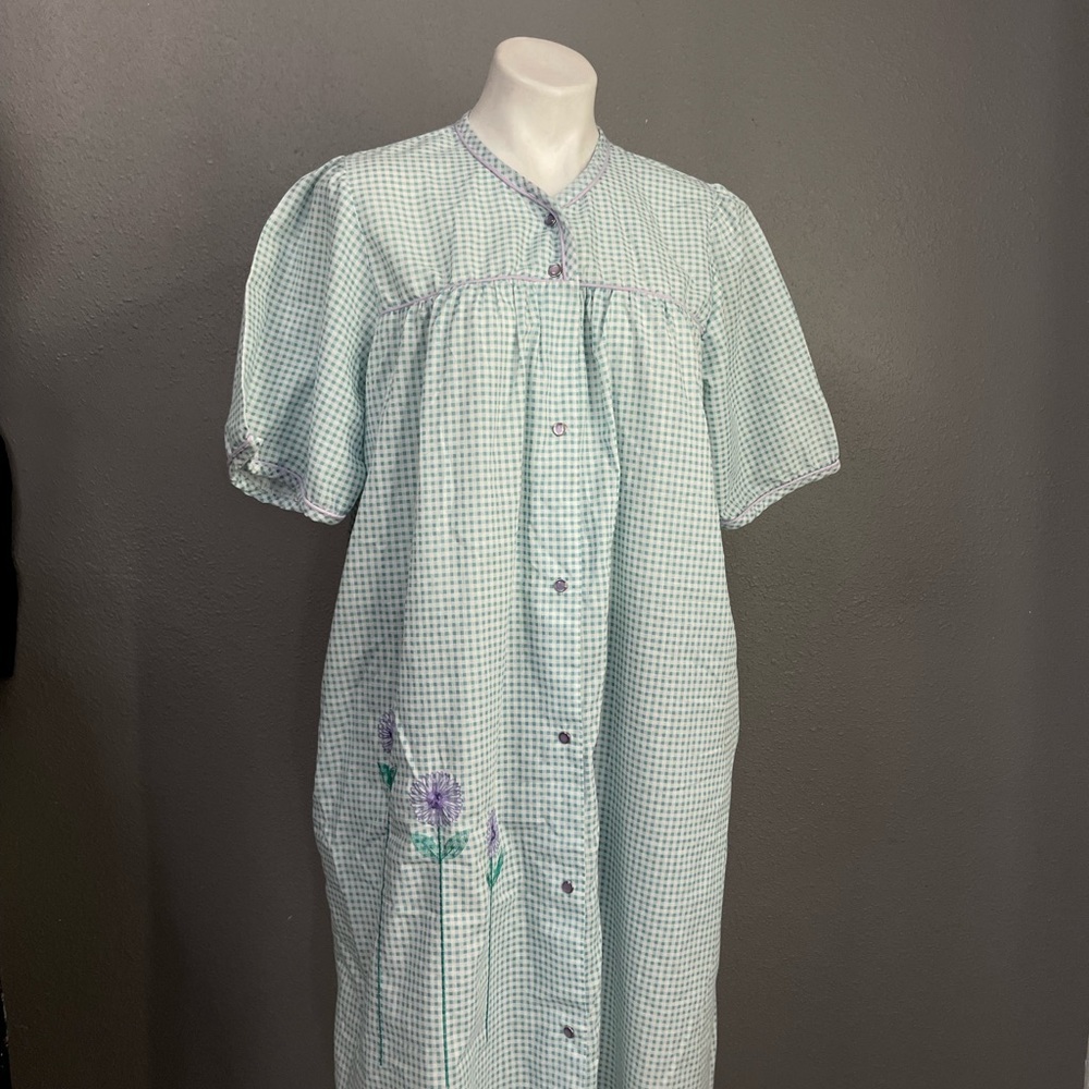 Women's Green Checkered Nightgown